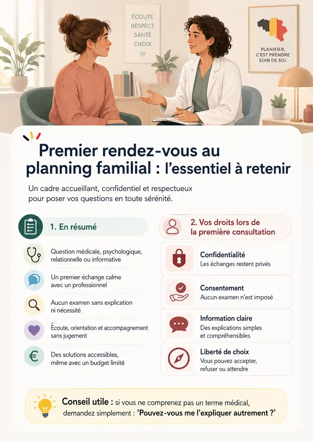 En résumé pour un premier rendez-vous plus serein